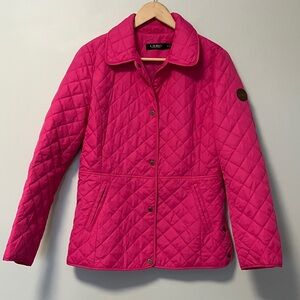 Ralph Laurent Vibrant Hot Pink Quilted Jacket